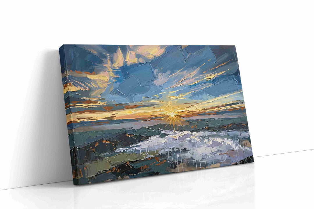 Gilded Tidebreak Dawn - Landscape Canvas Print, Scenic Wall Art, Nature Canvas Art