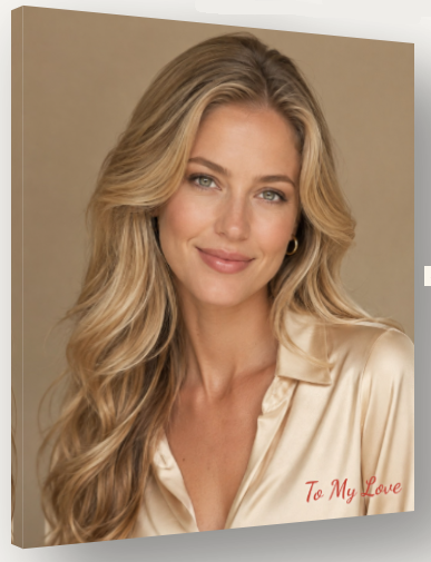 Real custom portrait canvas — 'To My Love' personalized romantic gift