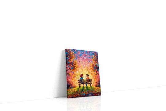 Romance canvas wall art collection — gallery-wrapped prints of couples, sunsets, and tender moments perfect for bedrooms and gifts