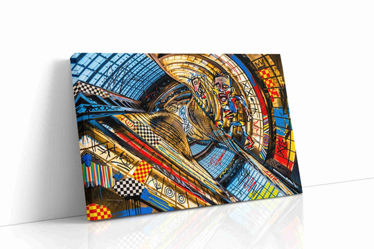 Geometric canvas wall art collection — gallery-wrapped prints with bold geometric patterns and modern abstract shapes ready to hang