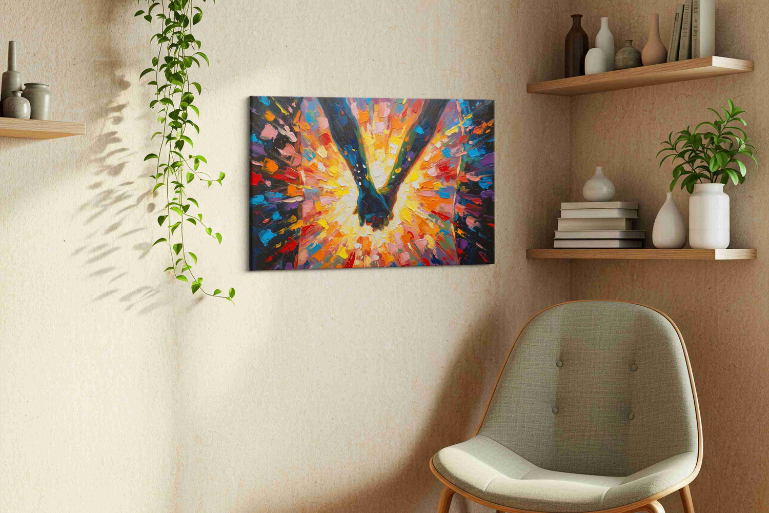 Eternal Embrace in Color – romance canvas wall art, gallery-wrapped, ready to hang