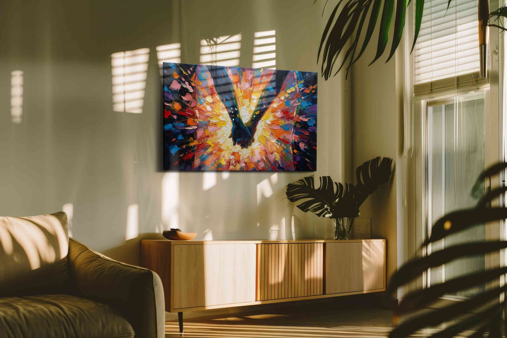 Eternal Embrace in Color romance canvas print, on wall, lifestyle preview