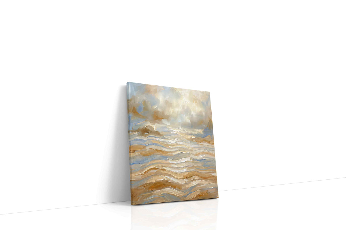 Golden Waves of Tranquility animals canvas print gallery-wrapped portrait canvas studio shot