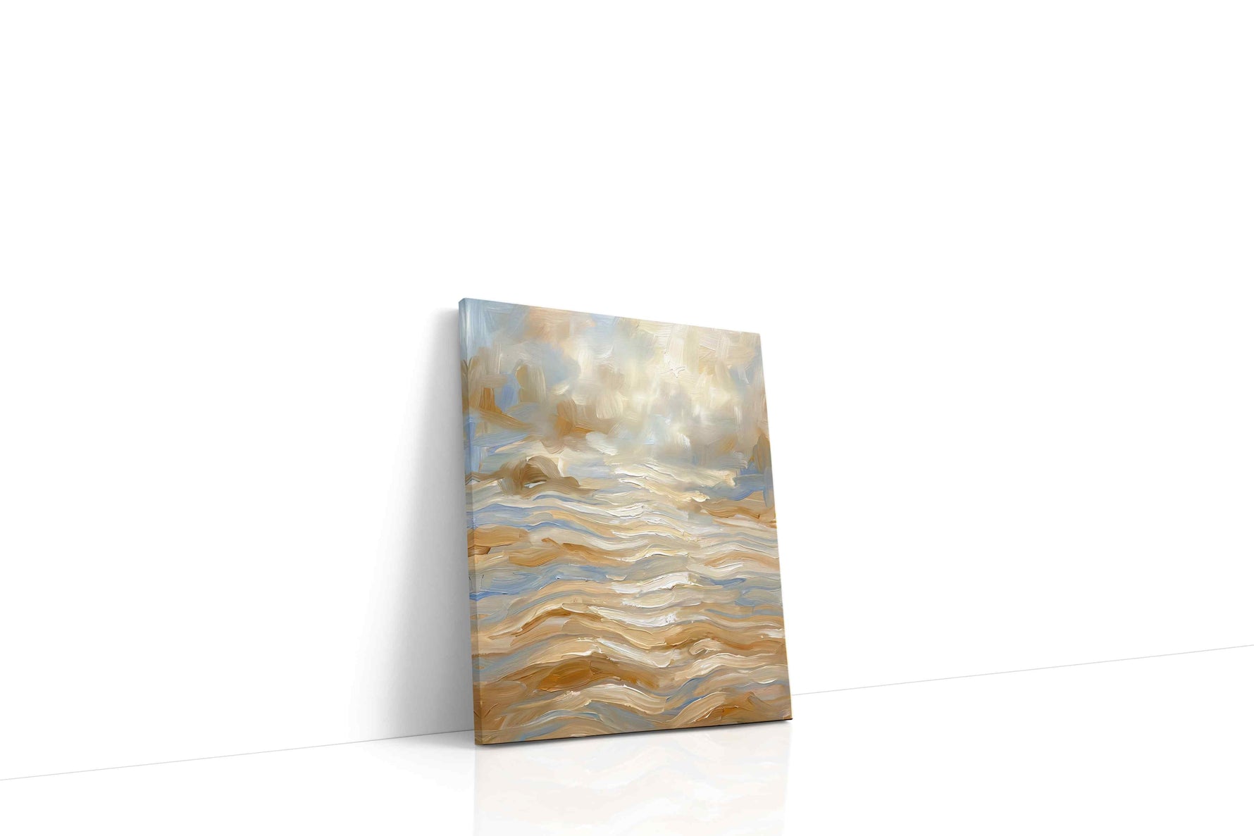 Golden Waves of Tranquility animals canvas print gallery-wrapped portrait canvas studio shot