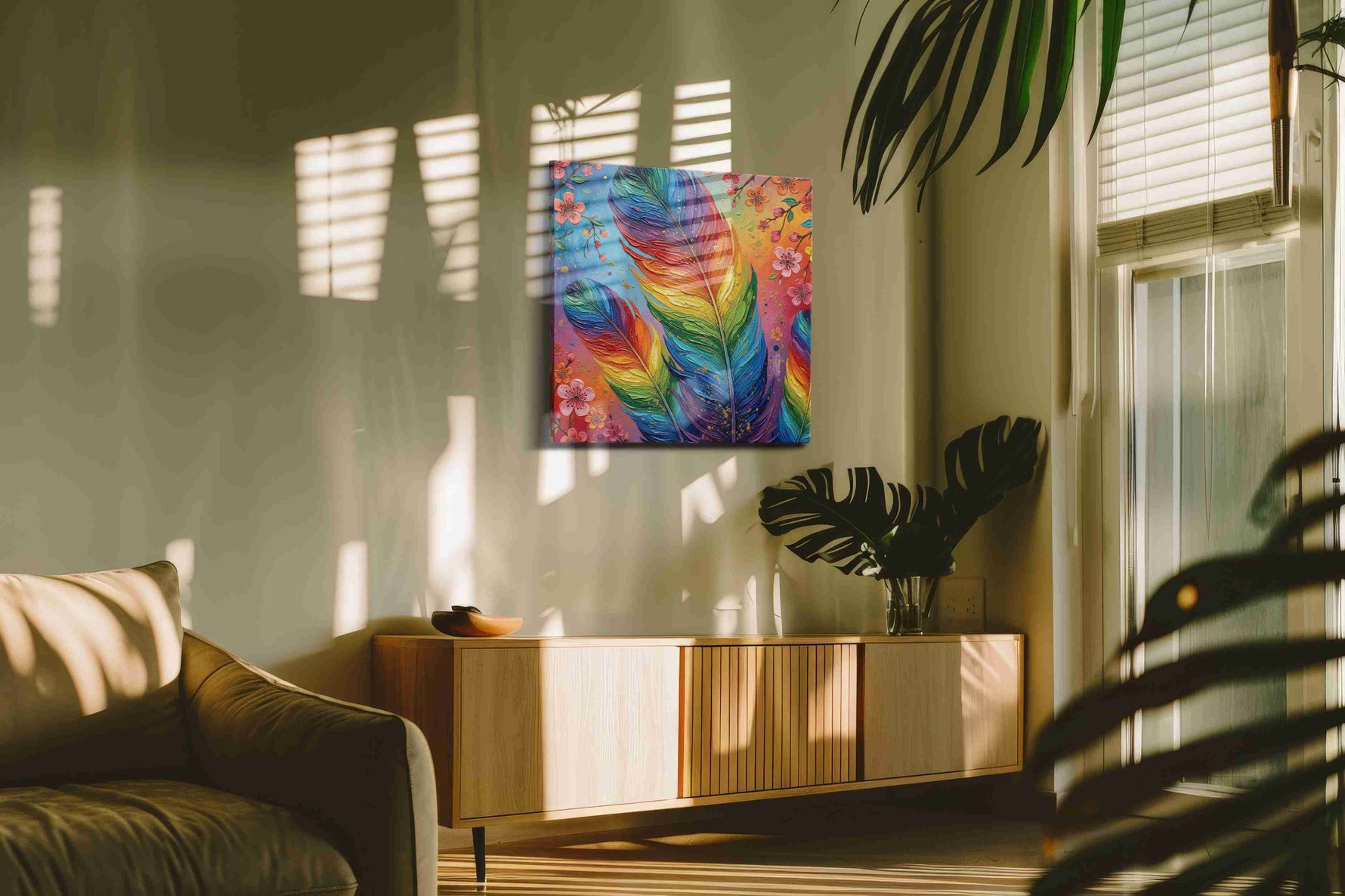 Radiant Flight of Colors – birds canvas wall art, gallery-wrapped, ready to hang