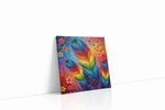 Radiant Flight of Colors birds canvas print gallery-wrapped square canvas studio shot