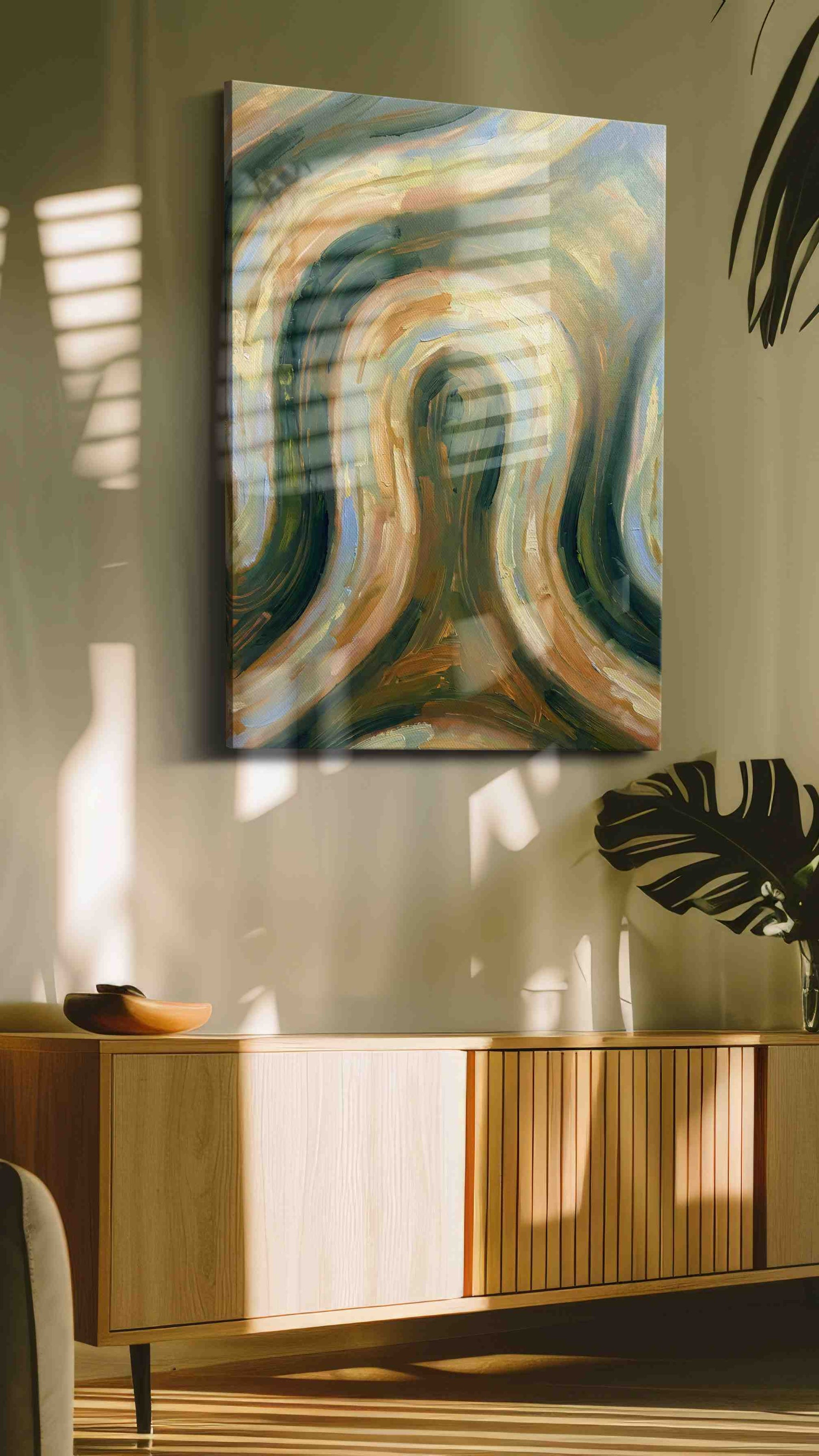 Whispering Forest Waves animals canvas print, on wall, lifestyle preview