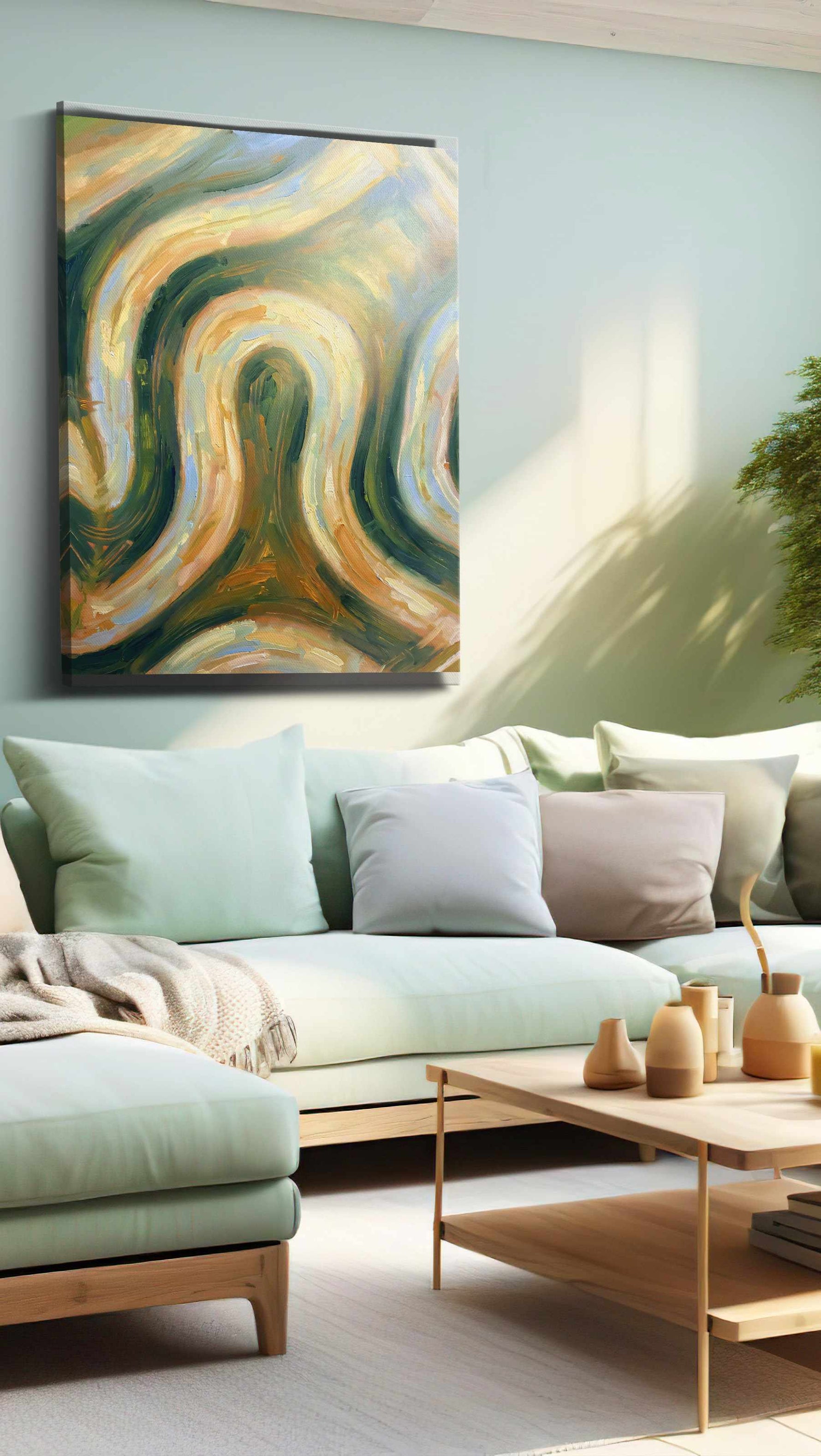 Whispering Forest Waves animals canvas print, hanging on wall