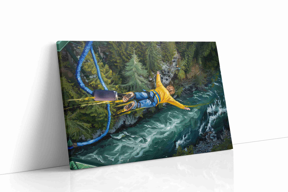 Leap into the Wilderness sports canvas print gallery-wrapped landscape canvas studio shot