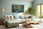 Leap into the Wilderness sports canvas print, hanging on wall
