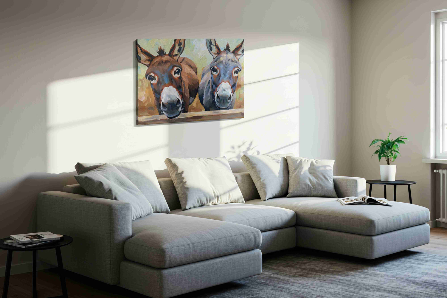Charming Companions – animals canvas wall art, gallery-wrapped, ready to hang