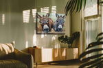 Charming Companions animals canvas print, on wall, lifestyle preview