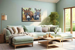 Charming Companions animals canvas print, hanging on wall