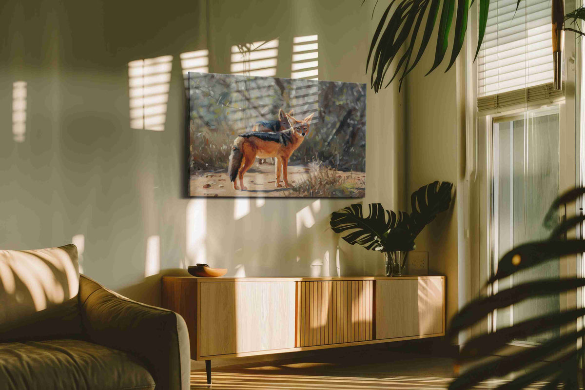 Dusky Shadows animals canvas print, on wall, lifestyle preview