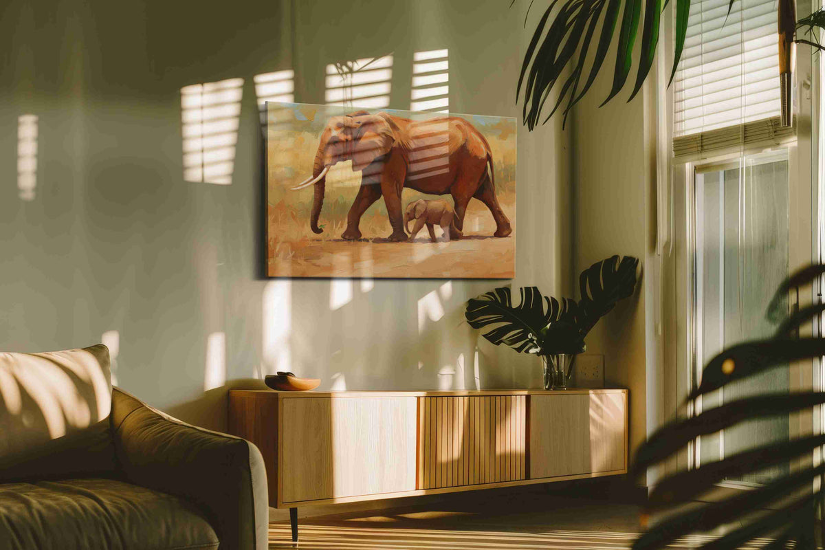 Echoes of the Savanna animals canvas print, on wall, lifestyle preview