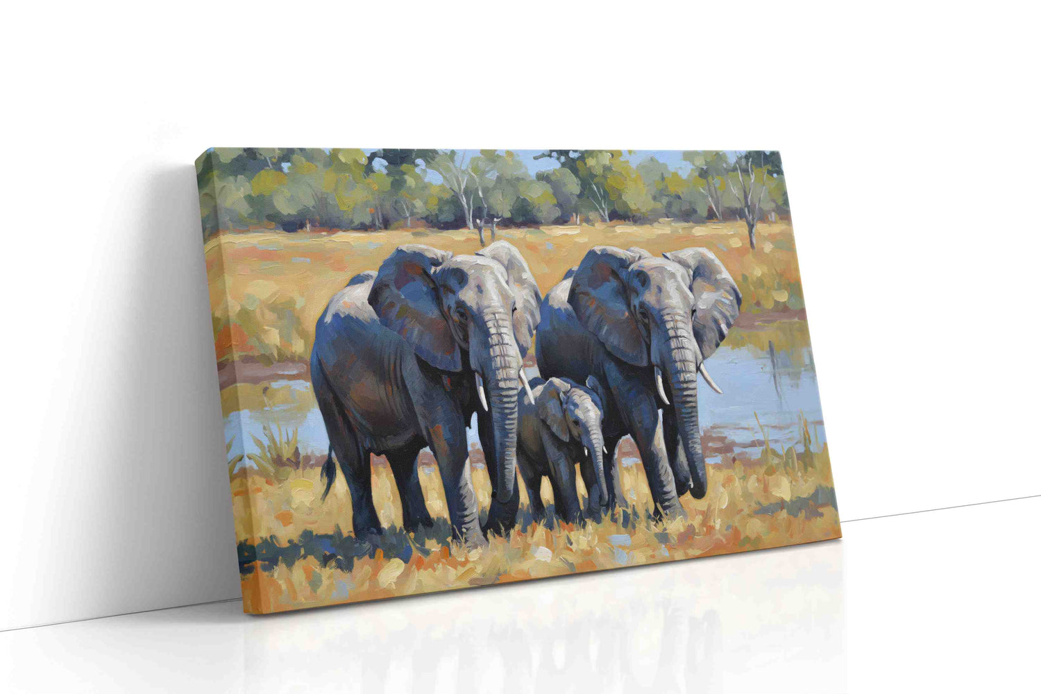 Elephant Serenade at Dusk animals canvas print, gallery-wrapped, ready to hang