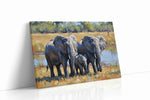 Elephant Serenade at Dusk animals canvas print gallery-wrapped landscape canvas studio shot