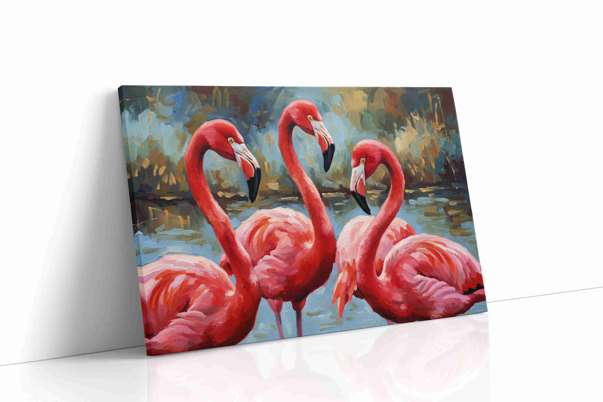 Flamingo Symphony animals canvas print gallery-wrapped landscape canvas studio shot