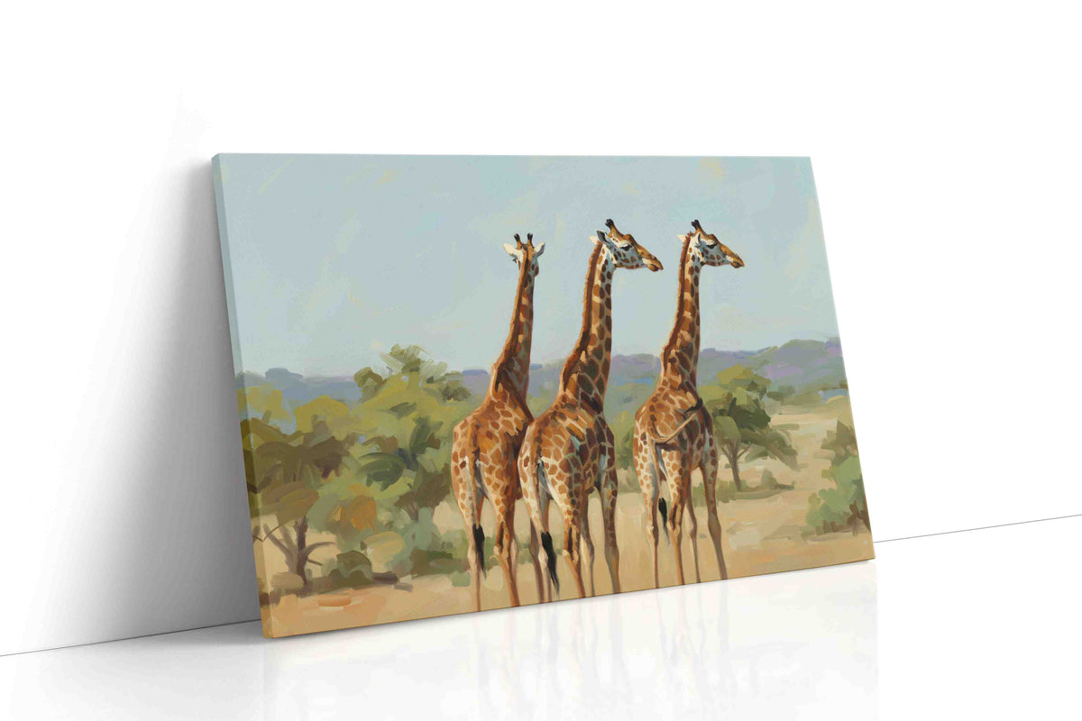 Giraffes' Graceful Watch animals canvas print, gallery-wrapped, ready to hang