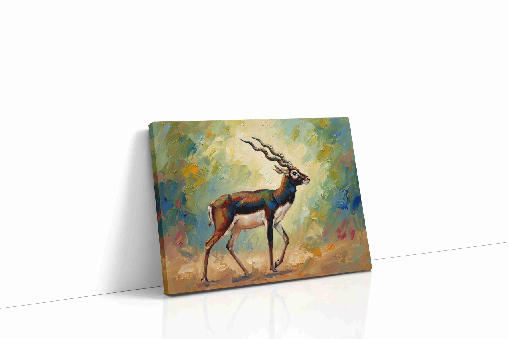 Graceful Prance of the Antelope animals canvas print gallery-wrapped landscape canvas studio shot