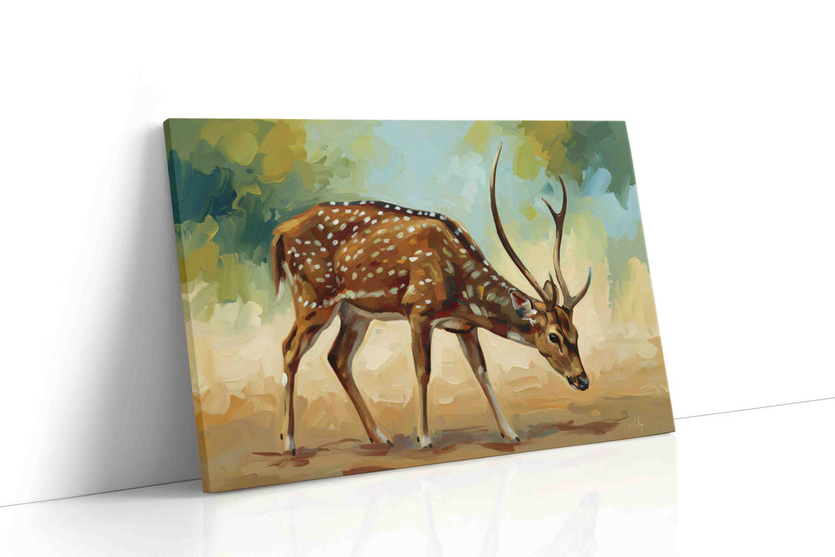 Graceful Woodland Wanderer animals canvas print, gallery-wrapped, ready to hang