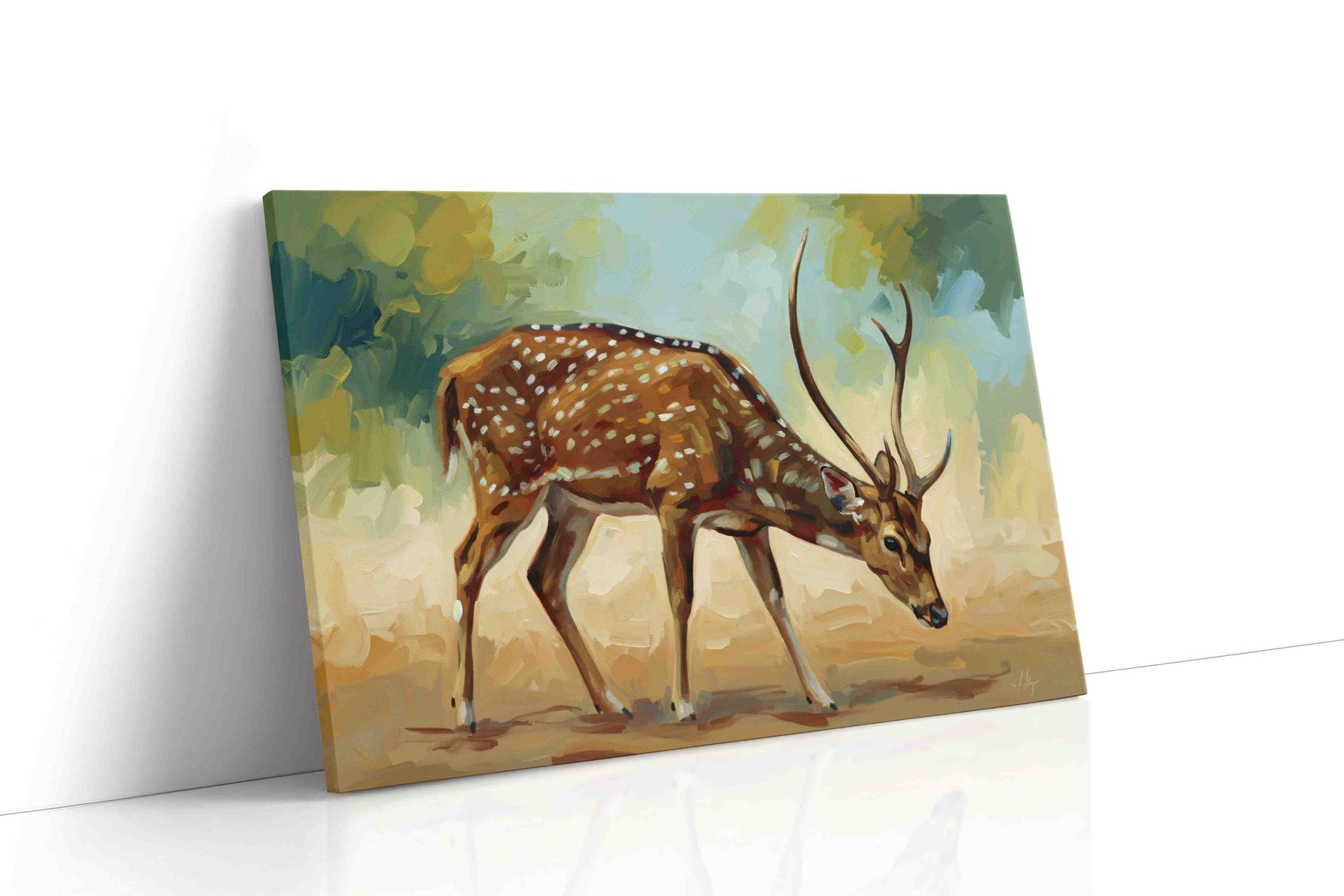 Graceful Woodland Wanderer animals canvas print, gallery-wrapped, ready to hang