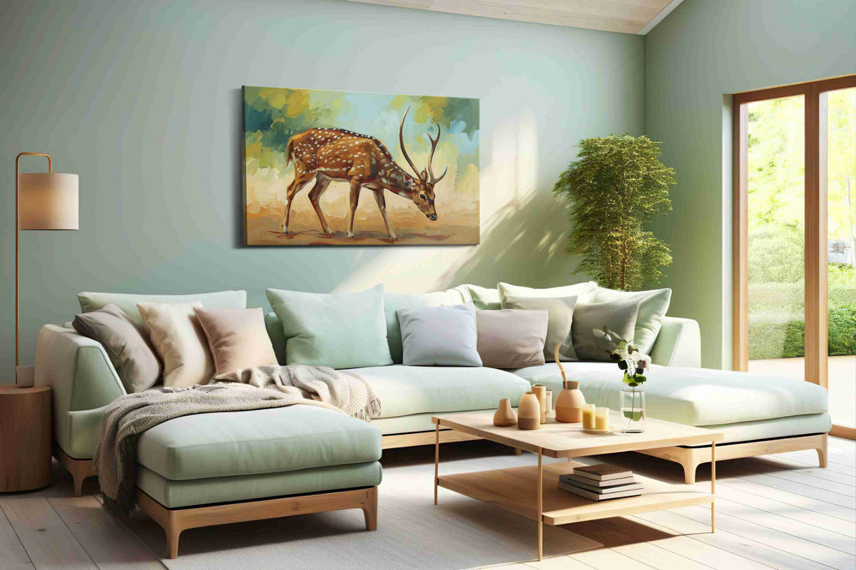 Graceful Woodland Wanderer animals canvas print, hanging on wall