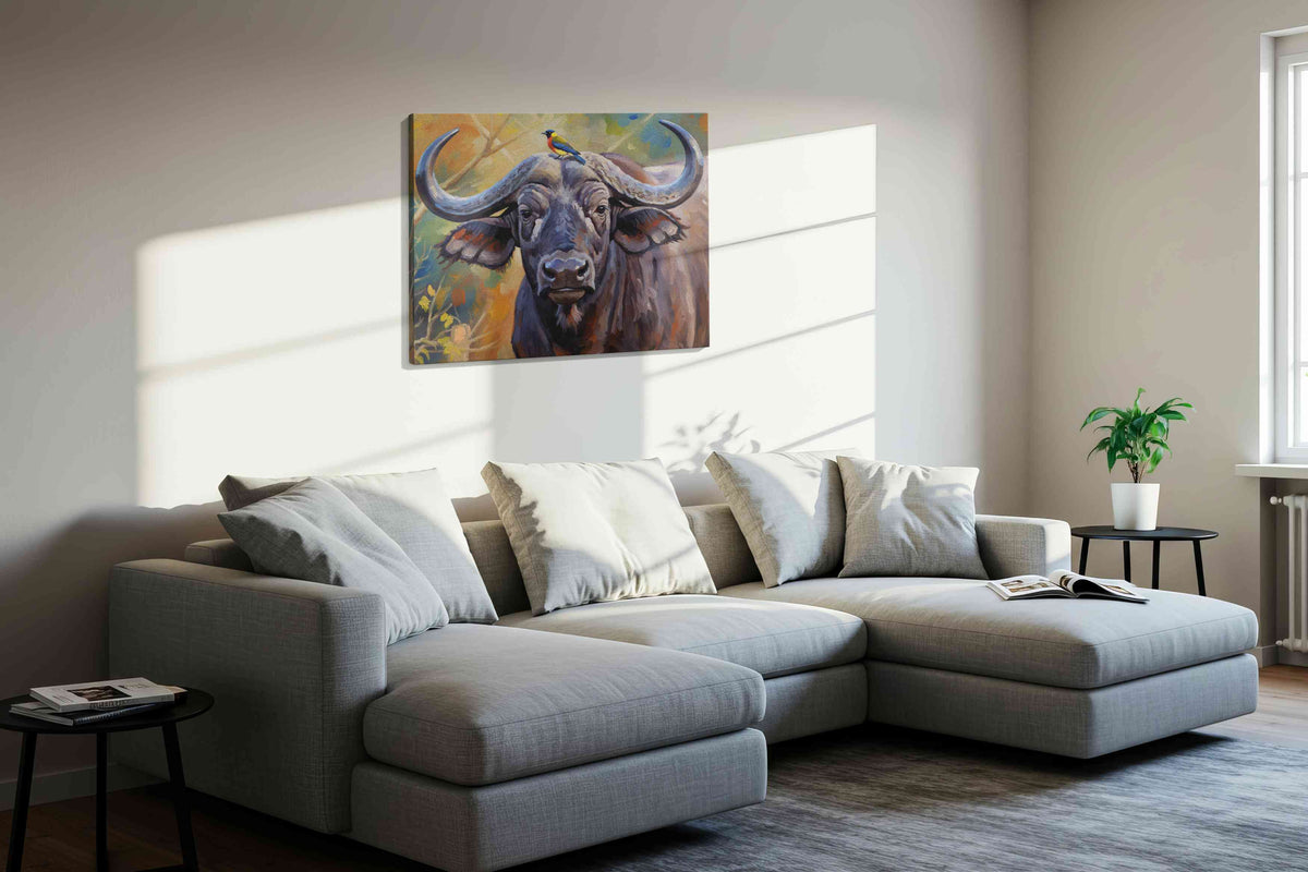 Harmony of the Wild animals canvas print, displayed in a living room
