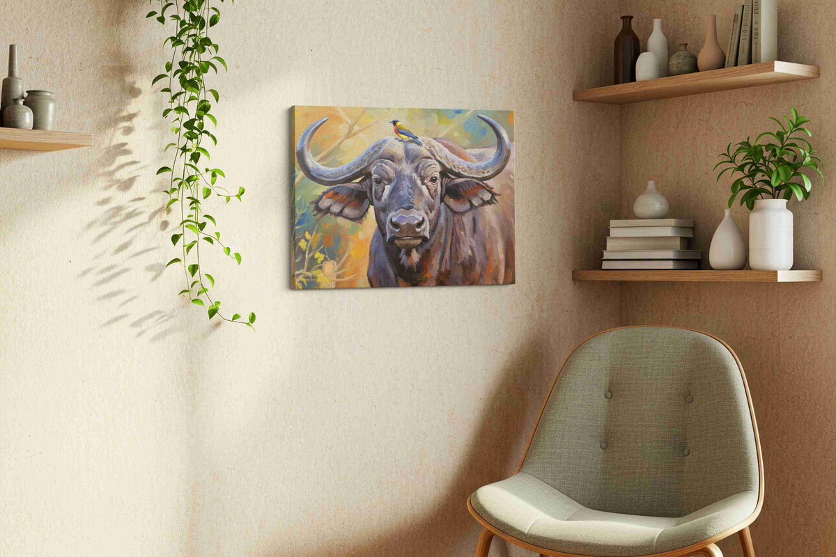 Harmony of the Wild animals canvas print in a living room scene