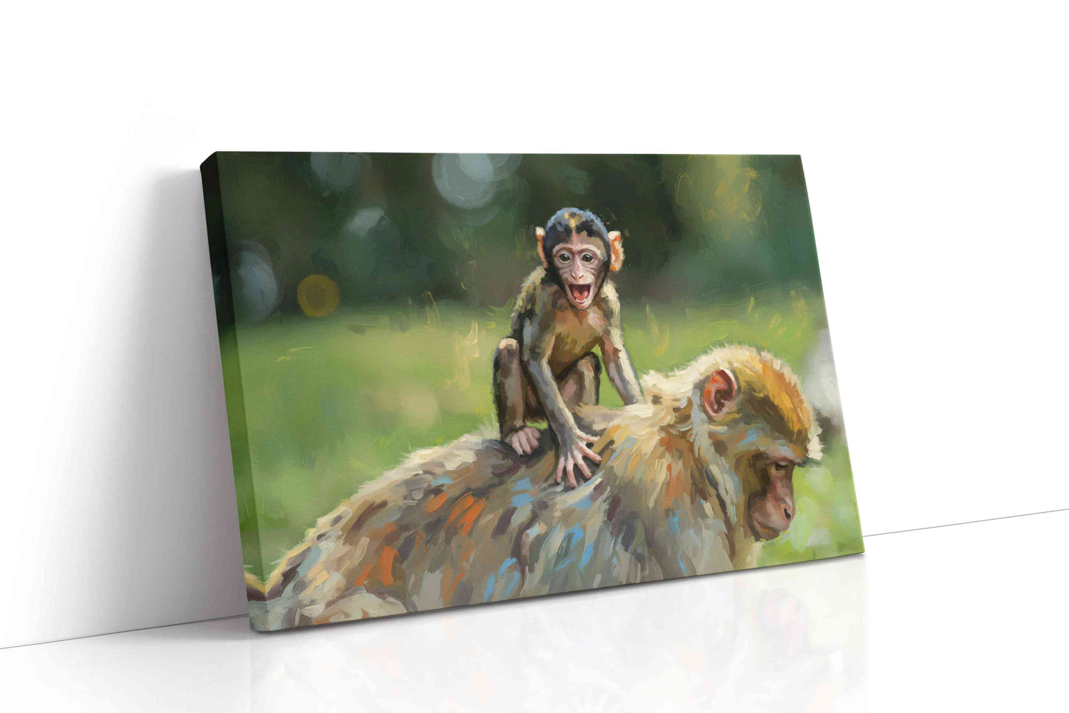 Joyful Jungle Ride animals canvas print, gallery-wrapped, ready to hang
