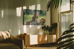 Joyful Monkey Adventure animals canvas print in a hung canvas mockup