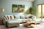 Joyful Monkey Adventure animals canvas print, hanging on wall