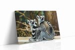 Lemur Companions' Gaze animals canvas print, gallery-wrapped, ready to hang