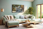 Lemur Companions' Gaze animals canvas print, hanging on wall