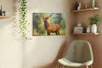 Majestic Forest Guardian animals canvas print styled in a living room