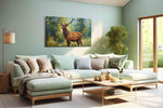Majestic Forest Guardian animals canvas print, hanging on wall