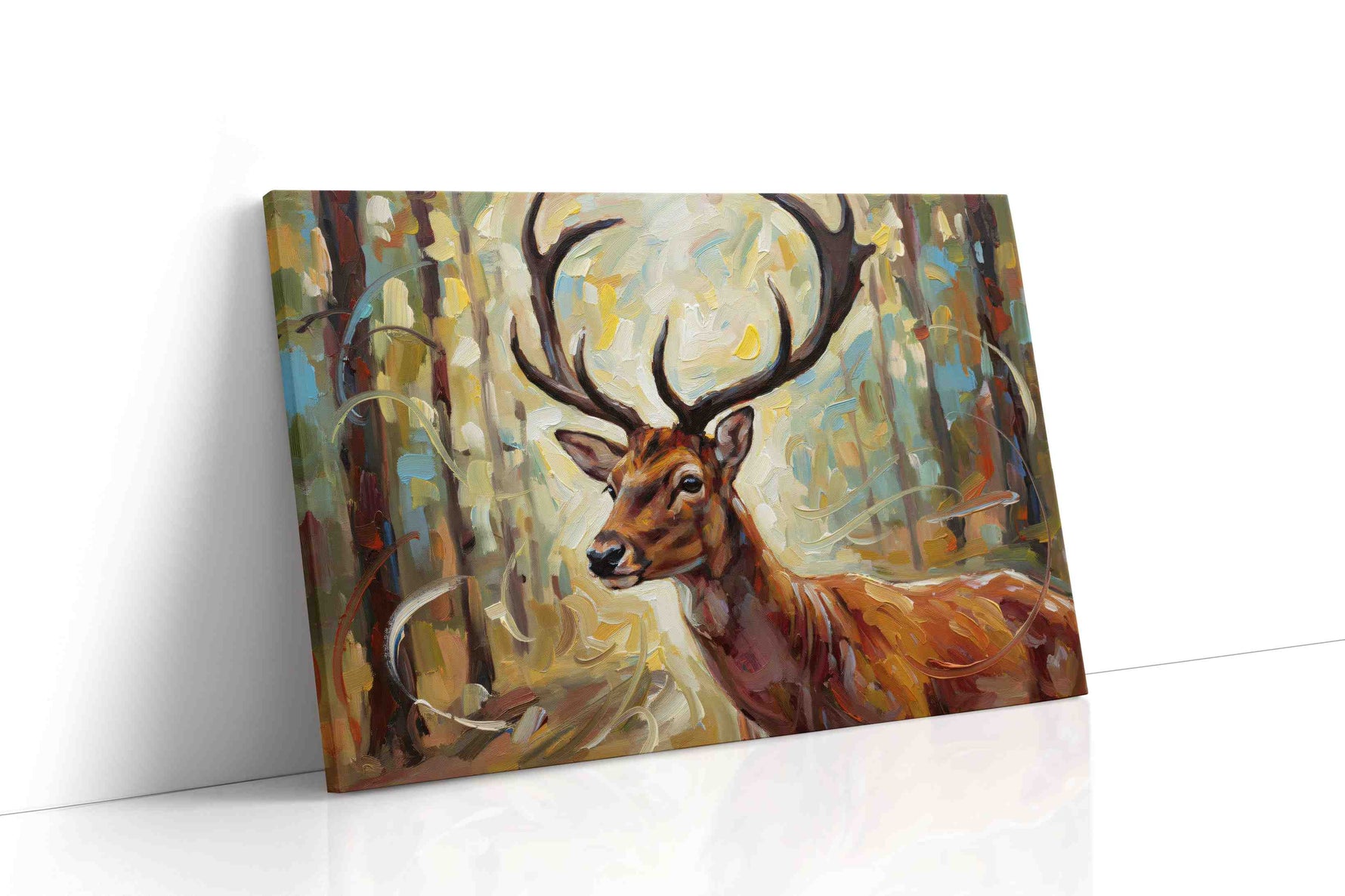 Majestic Forest Stag animals canvas print gallery-wrapped landscape canvas studio shot