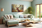 Majestic Forest Stag animals canvas print, hanging on wall