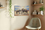 Majestic Giants of the Savannah II animals canvas print, hanging on wall — view 3