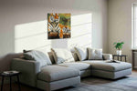 Majestic Jungle Guardian animals canvas print, displayed in a living room