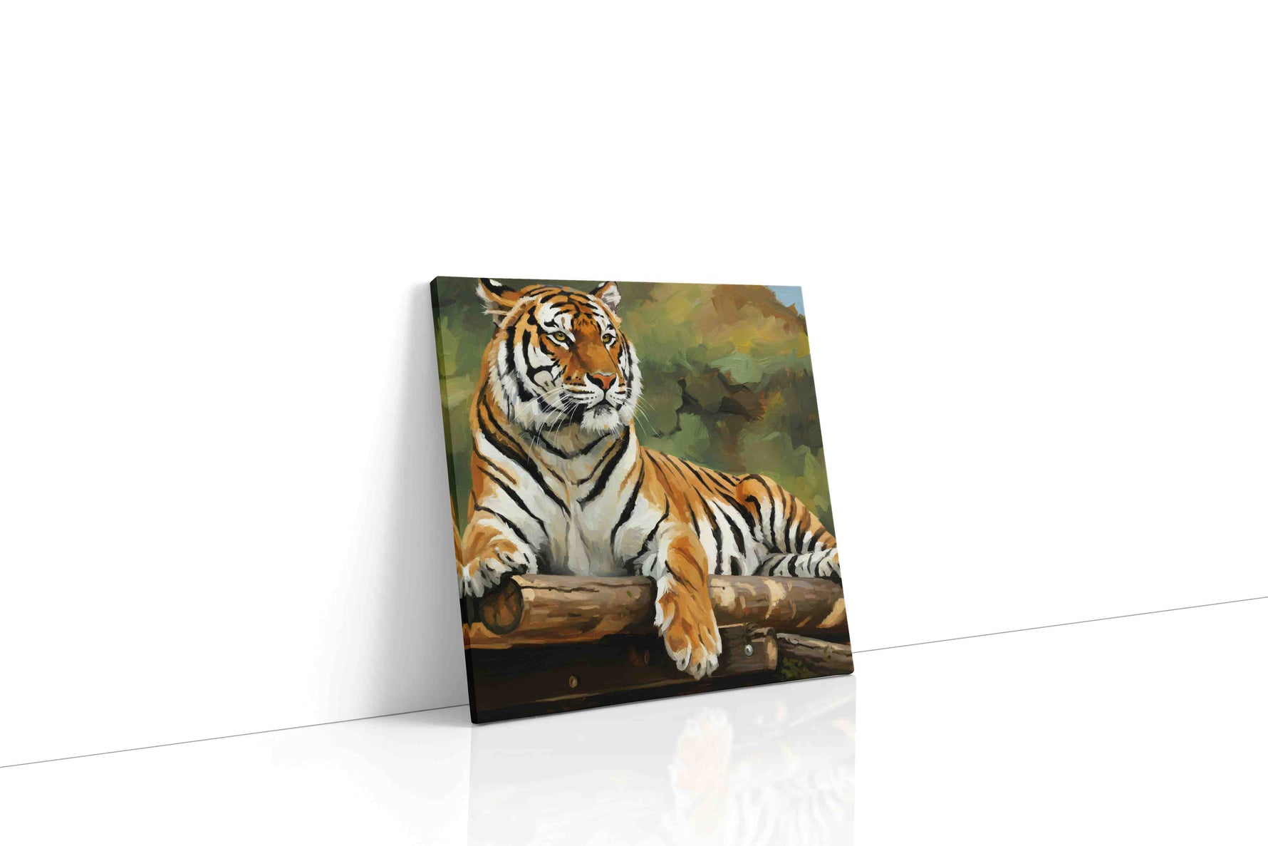 Majestic Jungle Guardian animals canvas print gallery-wrapped square canvas studio shot
