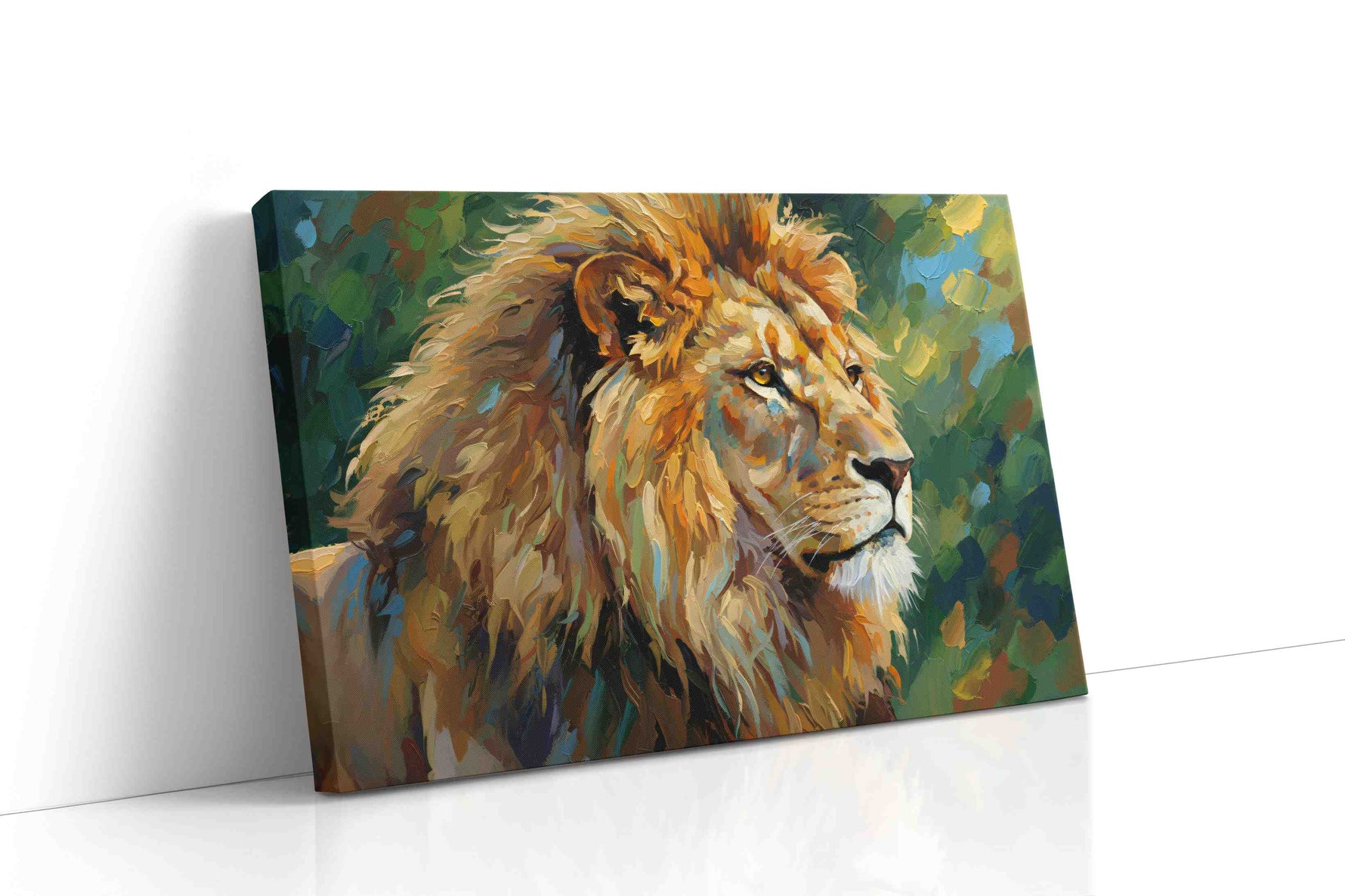 Majestic King of the Savanna animals canvas print, gallery-wrapped, ready to hang