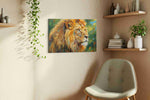 Majestic King of the Savanna animals canvas print, hanging on wall — view 3