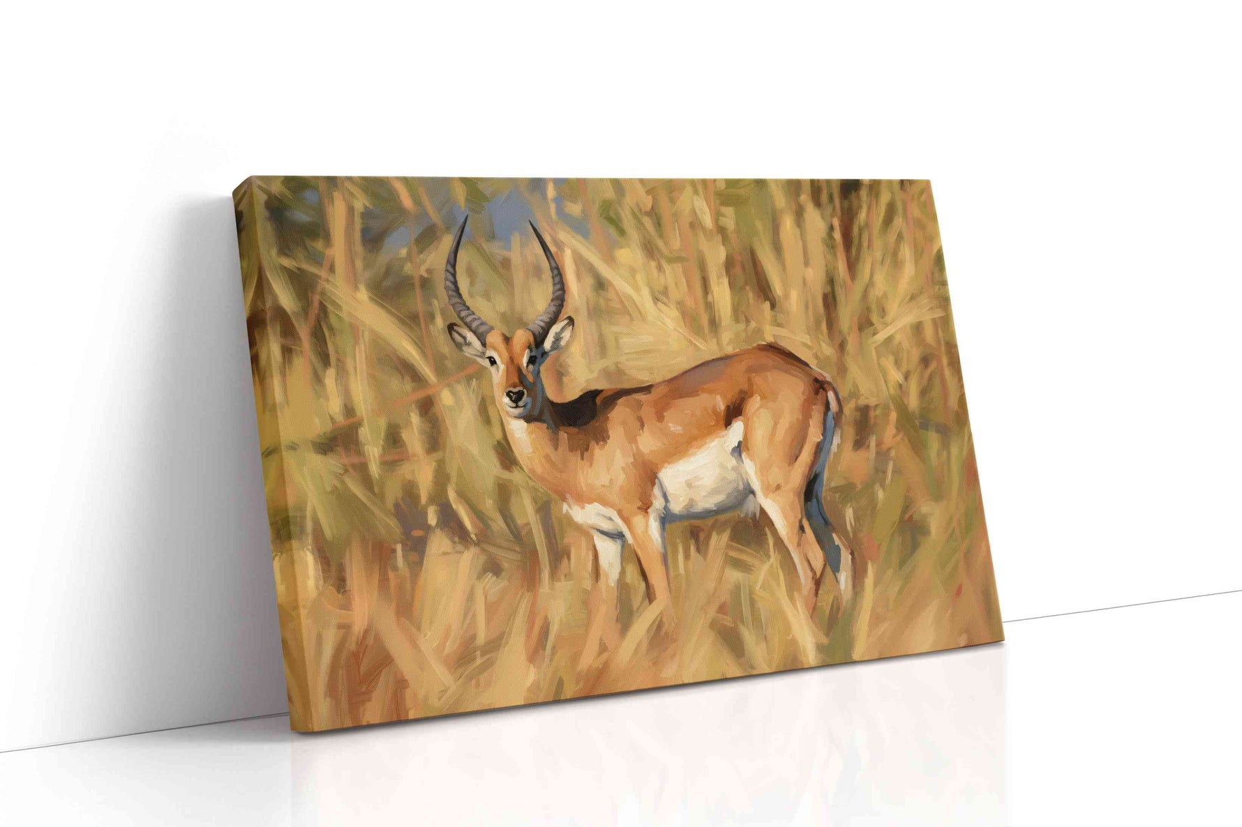 Majestic Savannah Gaze animals canvas print gallery-wrapped landscape canvas studio shot