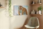Majestic Winter Stride animals canvas print, displayed in a living room