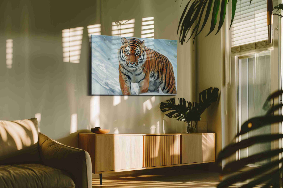 Majestic Winter Stride animals canvas print, on wall, lifestyle preview