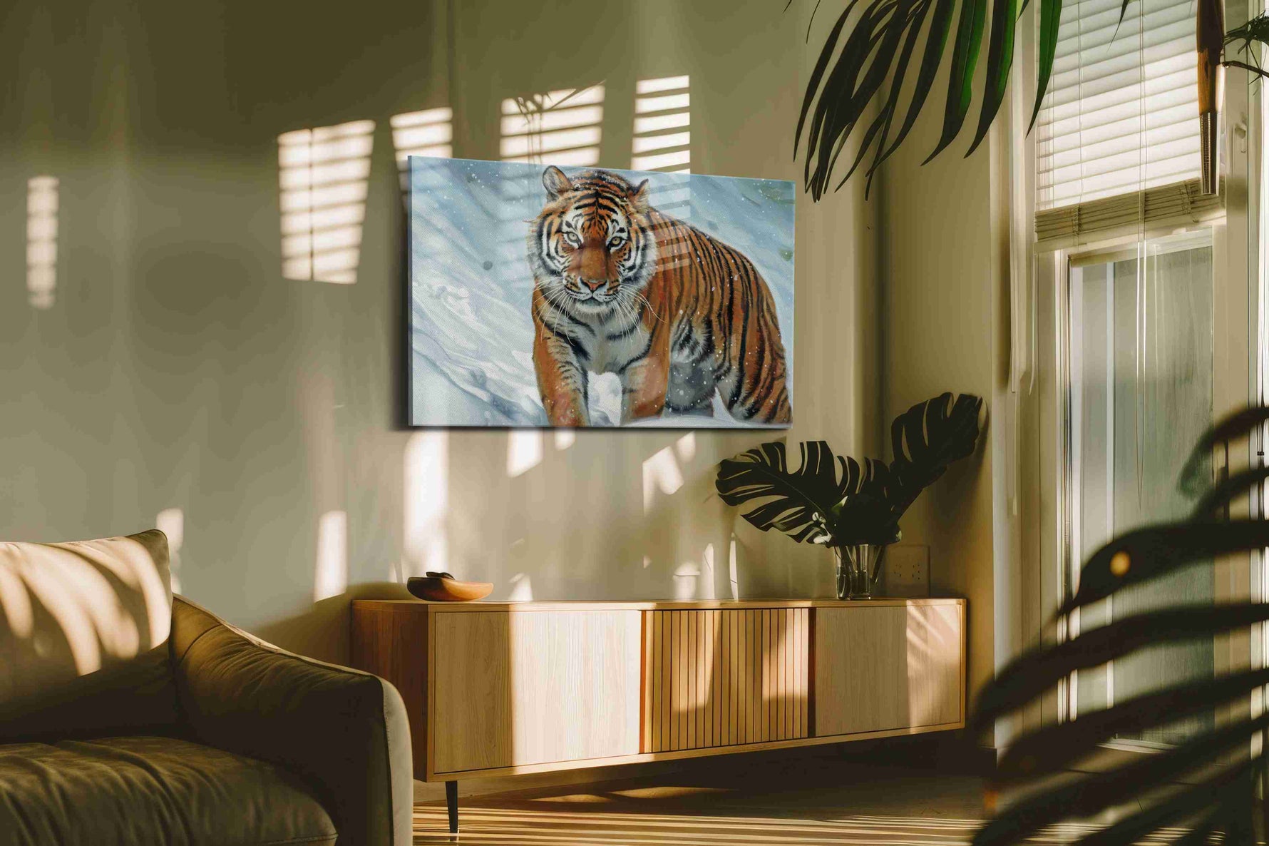 Majestic Winter Stride animals canvas print, on wall, lifestyle preview