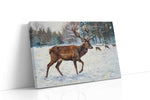 Majestic Winter Stroll animals canvas print, gallery-wrapped, ready to hang