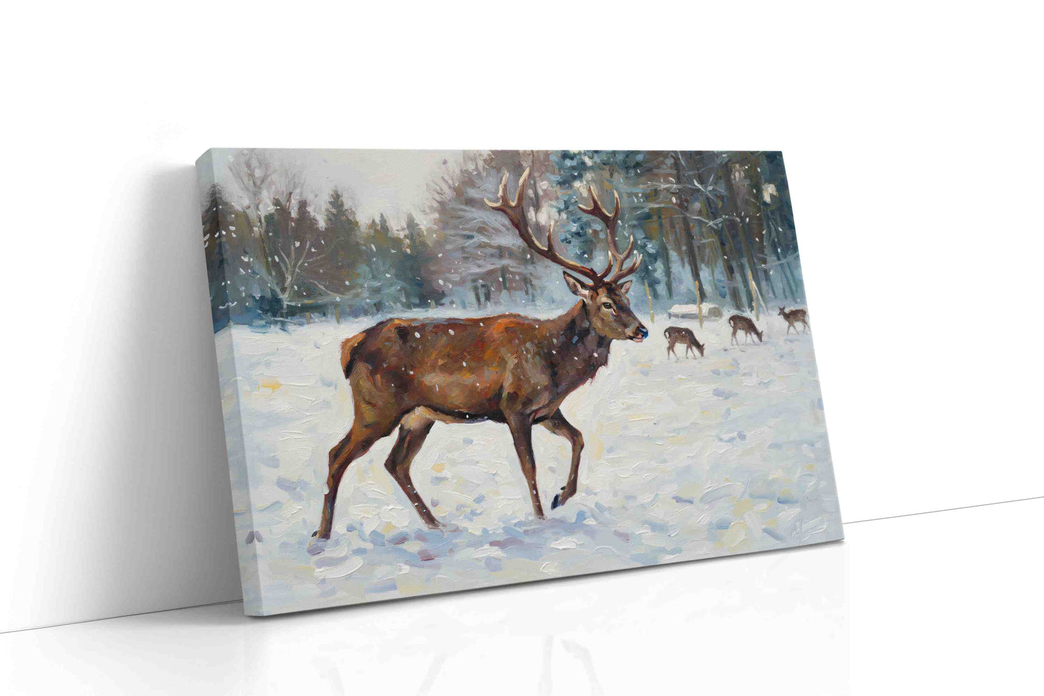 Majestic Winter Stroll animals canvas print, gallery-wrapped, ready to hang