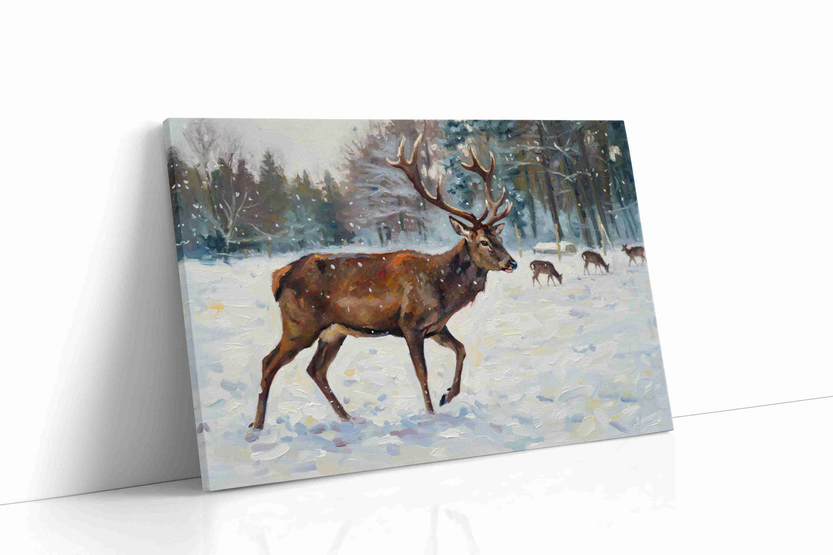 Majestic Winter Stroll animals canvas print gallery-wrapped landscape canvas studio shot
